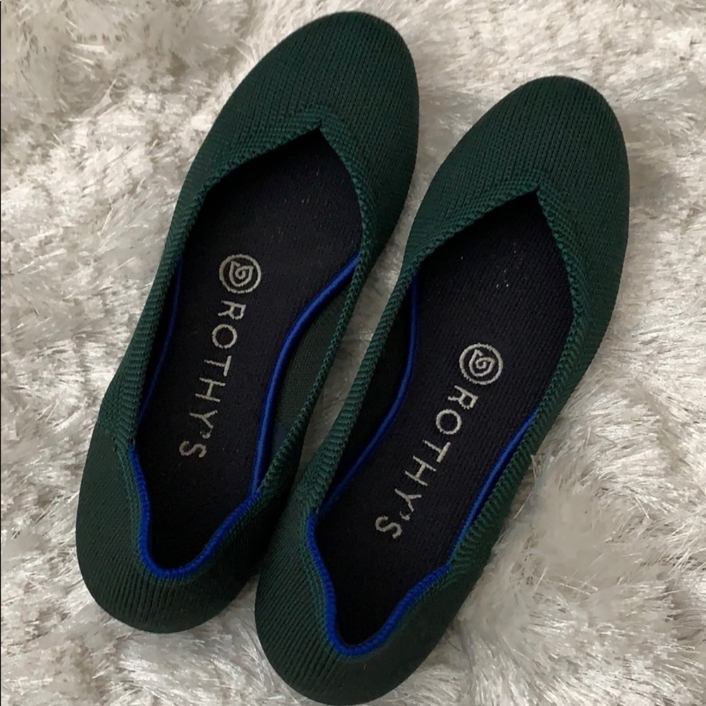 Size 6 rich green Rothys